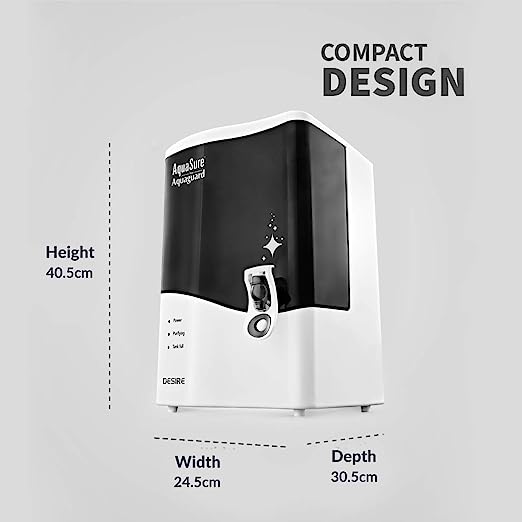 AquaSure from Aquaguard Eureka Forbes Aquasure from Aquaguard Desire 7-litres Table Top Mountable RO+UV+MTDS Water Purifier (White) AquaSure from Aquaguard Eureka Forbes Aquasure from Aquaguard Desire 7-litres Table Top Mountable RO+UV+MTDS Water Purifier (White)